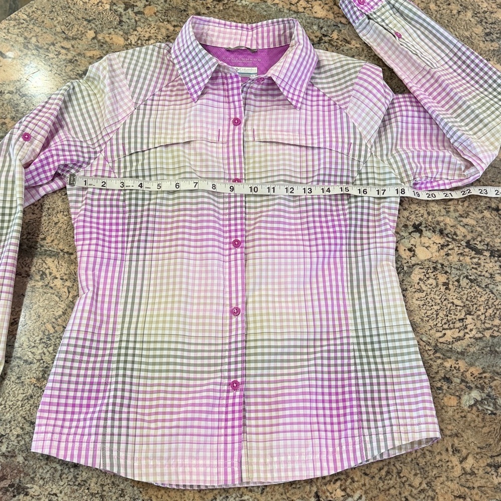 Columbia Pink and White Plaid Button Down Shirt - Picture 11 of 11